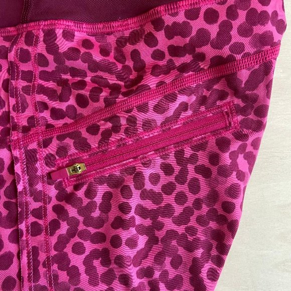lululemon athletica Run: Top Speed Crop Pink Leopard Leggings - Picture 12 of 14